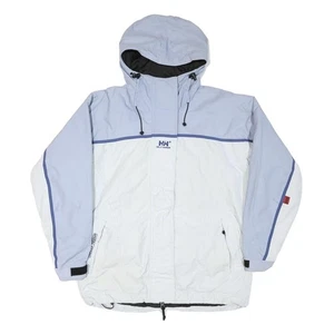 HELLY HANSEN Hombres Azul y Blanco Impermeable Exterior Chaqueta M Poliéster - Imagen 1 de 6