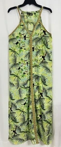 America & Beyond Maxi Beach Dress M/L Tropical Toucan Bird Embroidery Oversized - Picture 1 of 24