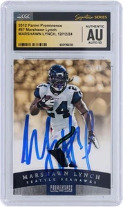 Marshawn Lynch Seahawks Signed 2012 Panini Prominence #87 #/897 CGC Auto 10 Card - Picture 1 of 2