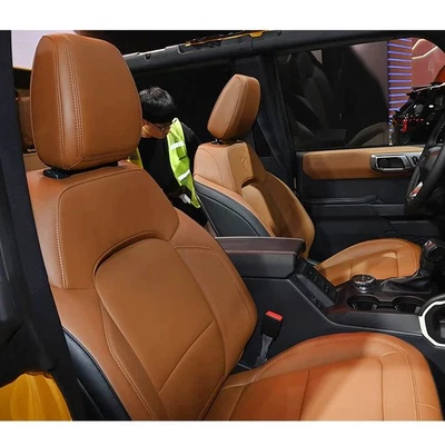 ЗАКАЗНЫЕ КОЖАНЫЕ ЧЕХЛЫ MOTOPTES ДЛЯ АВТОМОБИЛЬНЫХ СИДЕНИЙ 2021-2025 FORD BRONCO ПРОЧНЫЕ ЧЕХЛЫ - Изображение 1 из 4