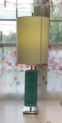 "Lámpara Kate Spade New York Beekman verde espuma de mar verde azulado 37"" con pantalla de lino a juego" Foto 1 de 4