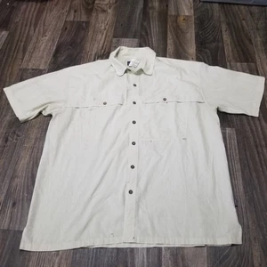 Patagonia Shirt Men's XL Button Up Green Check Cotton Short Sleeve (Stained) - Picture 1 of 13