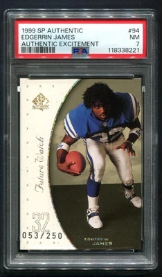 1999 SP Authentic Edgerrin James Excitement RC 53/250 PSA 7 NM HOF - Image 1 of 2