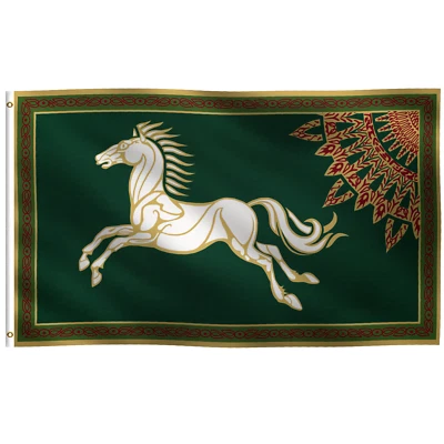 LotR Rohan 3 x 5 Flag Banner 3X5 Feet Green Fast USA Shipping New - Image 1 of 3