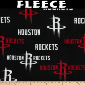 NBA Houston Rockets Ditsy City Fleece Fabric by the Yard - Picture 1 of 2