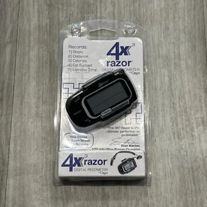 Ozeri 4x3 Razor Digital Pocket Pedometer Black 4x3 Razor Step Counter NEW - Picture 1 of 6