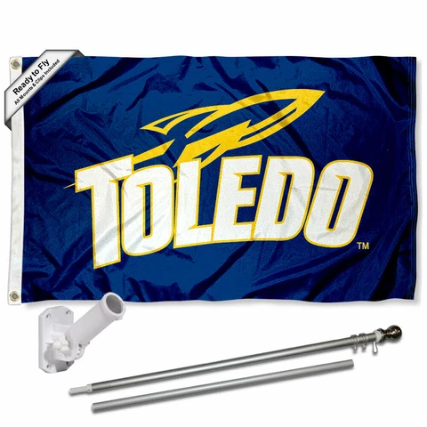 Toledo Rockets Flag Pole and Bracket Gift Set Package Cover