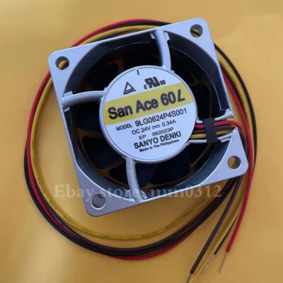  Sanyo DENKI 9LG0624P4S001 24V 0.34A 6025 60MM aluminum frame cooling fan - Image 1 of 2