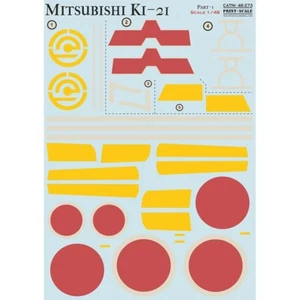 Mitsubishi Ki-21 Part 1 DECALS Scale 1:48 Print Scale 48-273 - For Model Kit - Picture 1 of 6