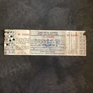 US Air Force Europe Liquor Permit + Return Card Rare 1959 Vintage USAFE Military - Picture 1 of 12