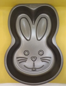 Molde de sartén antiadherente de metal para pastel de conejito de Pascua Wilton utensilios para hornear de cocina retro vintage - Imagen 1 de 7