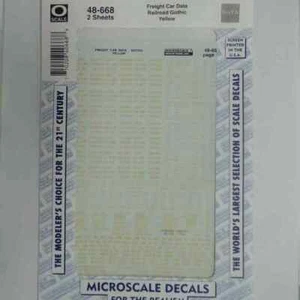 Microscale O Scale Decals: DATA, FREIGHT CAR, Railroad gothic yellow - Picture 1 of 1