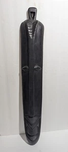 28 Zoll geschnitzte Holzmaske lang Stamm Wandkunst Tiki Bar afrikanische Ureinwohner Pazifikinsel - Bild 1 von 10