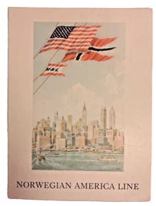 1965 Norwegian America Line MENU Ozeandampfer Schiff Boot Kreuzfahrt M.S. Sagafjord - Bild 1 von 8