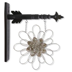 Gray Metal Wire Flower w/Resin Center Arrow Replacement Sign by K&K Interiors - Picture 1 of 1