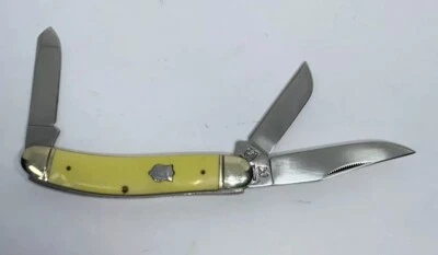 粗糙骑手刀 Stockman RR603 黄色手柄口袋刀  — 第 1/4 张图片
