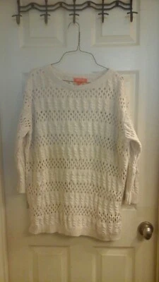 Suéter Joe Fresh, Para Mujer Talla XL, Tejido Marfil, Mangas 3/4, Ver a Través, Usado en Excelente Condición  Foto 1 de 4