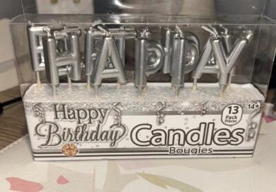 Forum Novedades Plata Feliz Cumpleaños LTR Velas Plata ~13 unidades Foto 1 de 4
