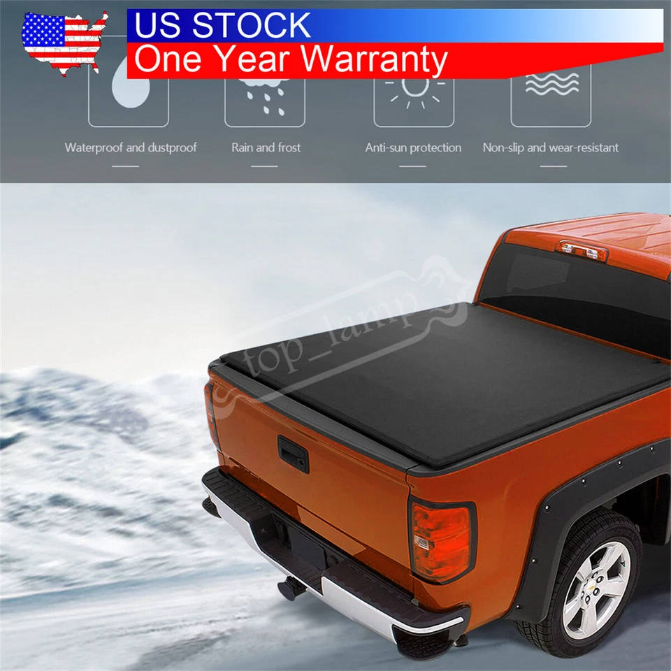 8FT Roll Up Tonneau Cover For Chevy Silverado GMC Sierra 1500 2500 3500HD 07-13 Foto 1 de 4