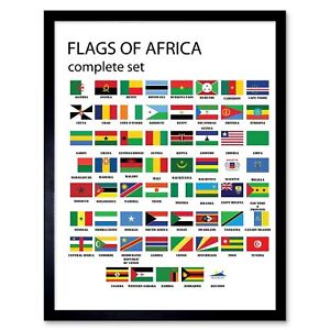 Flags Africa Set African Nations 12X16 Inch Framed Art Print