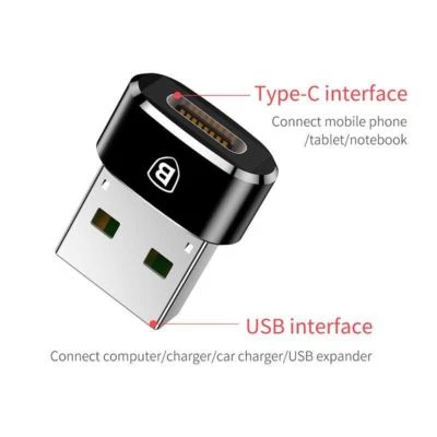 Baseus Micro USB fêmea para USB 3.1 tipo C macho adaptador conversor conector USB-C - Imagem 1 de 4