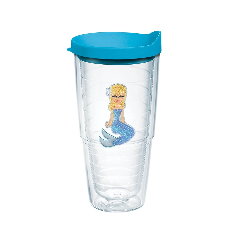 Sirena lentejuelas azul Tervis 24 oz. Vaso con tapa tapa tapa azul transparente grande nuevo Foto 1 de 1