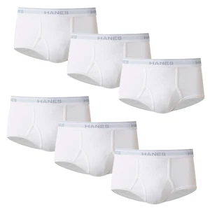 Hanes Mens Moisture-wicking Cotton Briefs, Multi-packs, White - 6 Pack, XX-Large - Picture 1 of 3