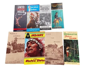 9 BOOKLETS INDIANS THE WESTERN STATES BROCHERES PAMPHLETS PUEBLO NAVAHO CHEROKEE - Picture 1 of 21