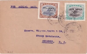 1931 PAPUA PORT MORESBY Unusual mixed ovpts AIRMAIL to NEW ZEALAND - Picture 1 of 2