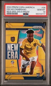2024 Panini Prizm Conmebol Copa America Oscar Zambrano New Era Gold #/10 PSA 10 - Picture 1 of 2