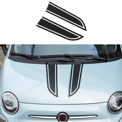 Calcomanía de vinilo de doble tira de carreras con capó mate para Fiat 500 Abarth 595 Foto 1 de 4