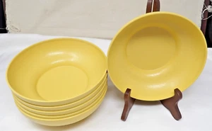 6 Vintage Tupperware Harvest Gold 6" Cereal Soup Bowls # 890 - Picture 1 of 2
