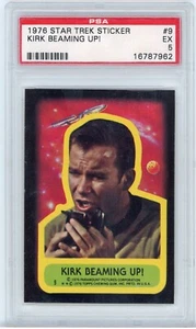 1976 Topps Star Trek Sticker Kirk Beaming Up!  #9 PSA 5 - Picture 1 of 2