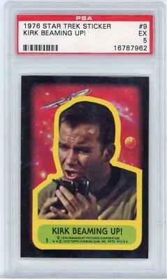 1976 Topps Star Trek Sticker Kirk Beaming Up!  #9 PSA 5 - Image 1 of 2