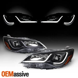 For 15-17 Toyota Camry LED Light Tube DRL Projector Headlights - Black Housing - Picture 1 of 9