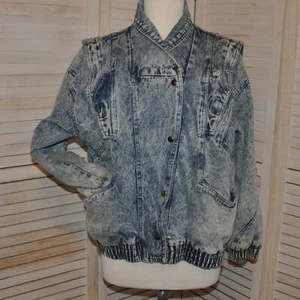 Giacca di jeans vintage Current Seen foderata in flanella taglia M sbiadita con 4 tasche a scatto davanti - Foto 1 di 17
