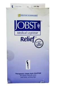Medias de compresión de alivio JOBST 30-40 mmHg gorra, derecha, punta abierta, beige GRANDES - Imagen 1 de 5