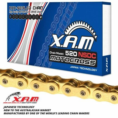Cadena XAM para Yamaha YZ490 1983 >520 STD dorado cromado Foto 1 de 1