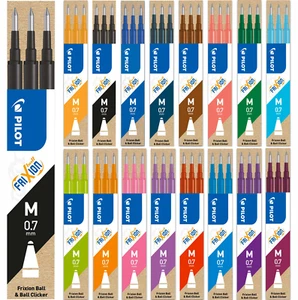 Pilot FriXion Ball / Clicker 0.7 Erasable Rollerball Pen Refills - In 16 Colours - Picture 1 of 32