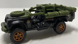 Matchbox JURASSIC WORLD Jeep Wrangler SAHARA SURVIVOR Loose 2015 black/green - Picture 1 of 10