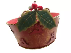 Cesta de metal con mango - tema de Navidad - renos - relleno - regalo / presentación de frutas - Imagen 1 de 7