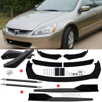For Honda Accord 1998 Front Rear Bumper Lip+Spoiler Body Kit Splitter Side Skirt Foto 1 de 4