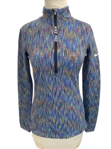 Women's Nike Pro Hyper Warm Stretch Multicolor 1/4 Zip Performance Size Medium - Picture 1 of 11