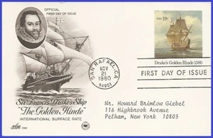 USA4 #UX86 ADDR PCS ARTCRAFT FDC   Golden Hinden - Picture 1 of 1