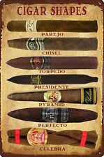 Cigars Tobacco Shop Rustic Vintage Metal Tin Sign 8x12 Inch 