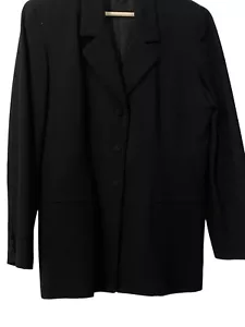 Talbots Vintage Jacke Damen schwarz 100 % Wolle geknöpft gefütterter Blazer Made in USA * - Bild 1 von 5
