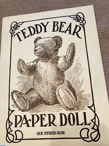 Teddy Bear Paper Doll Set 1984 Antique Replica Bear and Five Costume Sets... - Picture 1 of 12