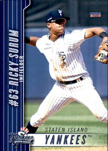 2018 Staten Island Yankees Choice #30 Ricky Surum Atlanta Georgia Baseball Card
