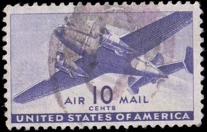 US Stamp #C27 - 1941 10¢ Twin-Motor Transport, Used, EzGrade Very Good - Picture 1 of 3