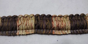 6 yards BRUSH FRINGE 1-1/2" Brown / Tan Beige - Upholstery Pillow Fabric Trim - Picture 1 of 2
